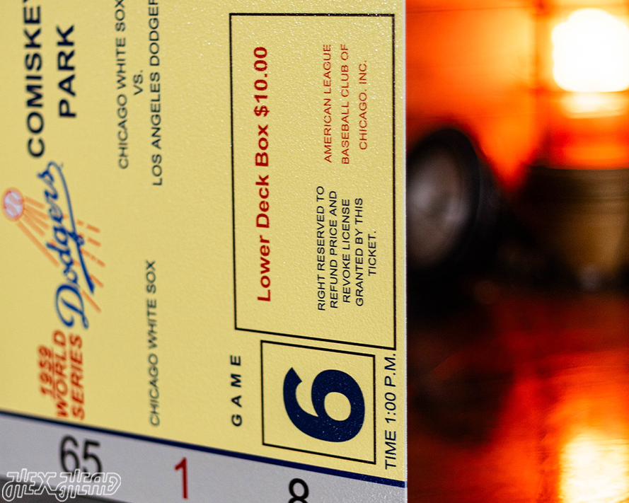 Los Angeles Dodgers 1959 World Series Ticket Stub Single Layer Metal Wall Art