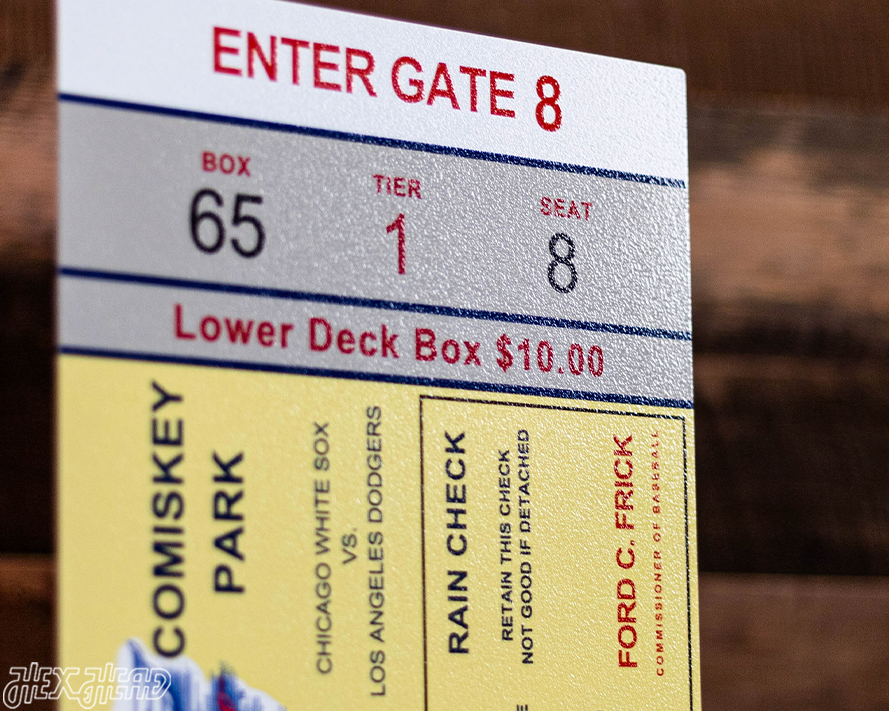 Los Angeles Dodgers Personalized 1959 World Series Ticket Stub Single Layer Metal Wall Art
