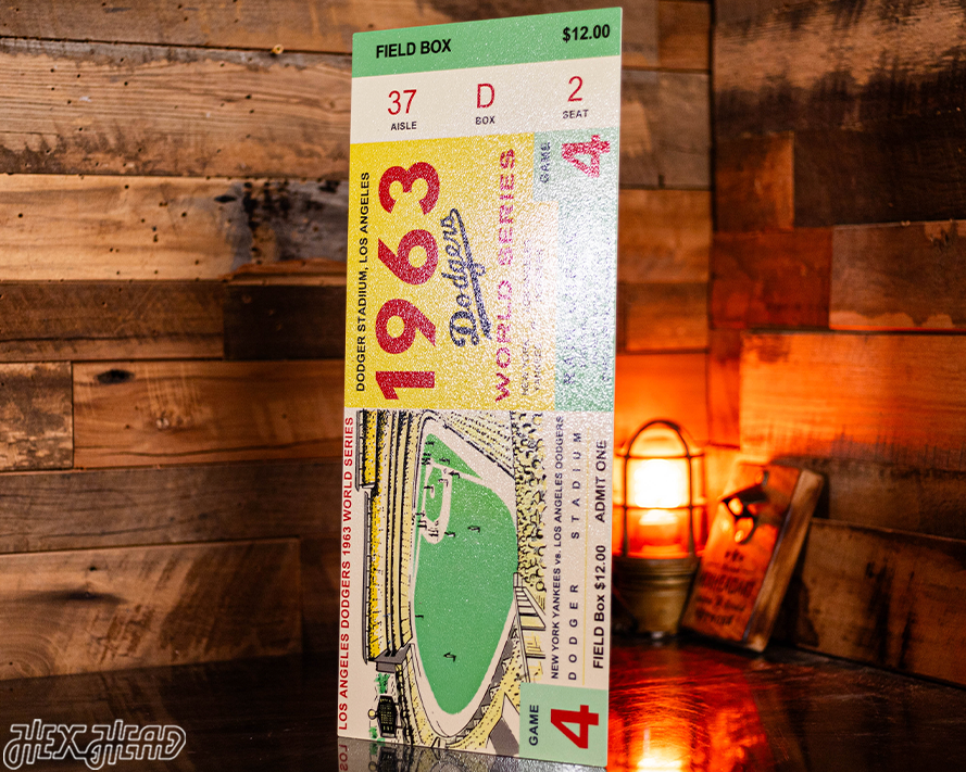 Los Angeles Dodgers 1963 World Series Ticket Stub Single Layer Metal Wall Art