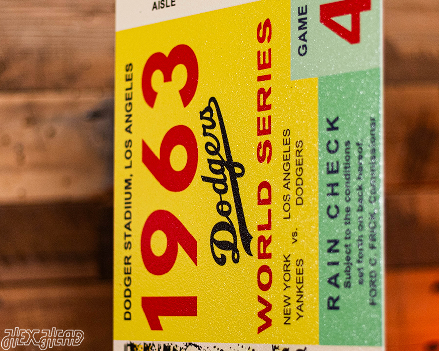 Los Angeles Dodgers 1963 World Series Ticket Stub Single Layer Metal Wall Art