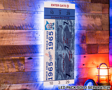 Los Angeles Dodgers 1965 World Series Ticket Stub Single Layer Metal Wall Art