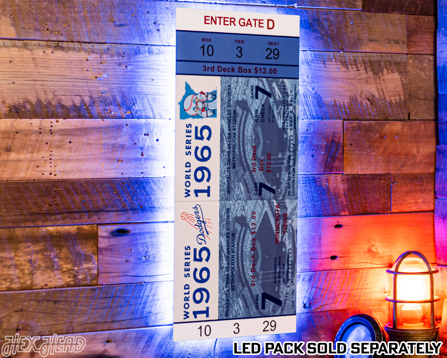 Los Angeles Dodgers 1965 World Series Ticket Stub Single Layer Metal Wall Art