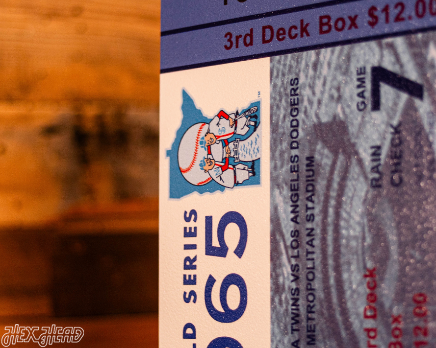 Los Angeles Dodgers 1965 World Series Ticket Stub Single Layer Metal Wall Art