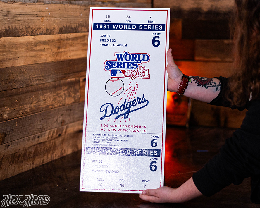 Los Angeles Dodgers 1981 World Series Ticket Stub Single Layer Metal Wall Art