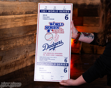 Los Angeles Dodgers 1981 World Series Ticket Stub Single Layer Metal Wall Art