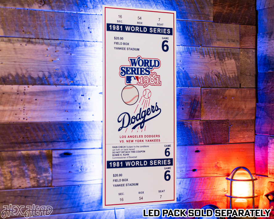 Los Angeles Dodgers 1981 World Series Ticket Stub Single Layer Metal Wall Art