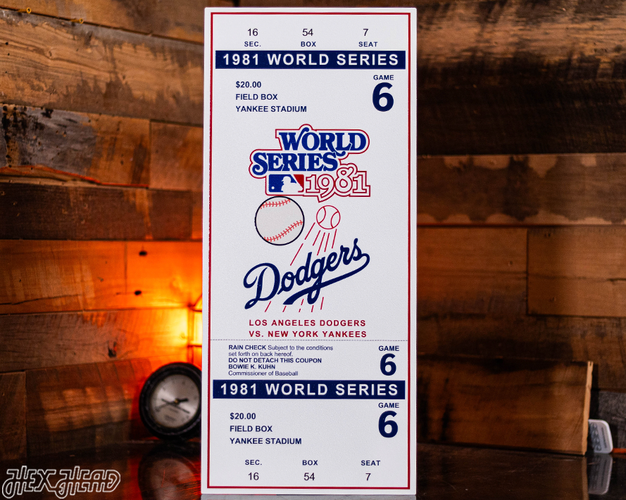 Los Angeles Dodgers 1981 World Series Ticket Stub Single Layer Metal Wall Art