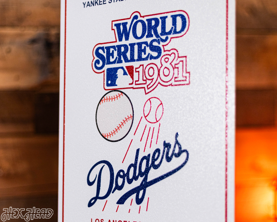 Los Angeles Dodgers 1981 World Series Ticket Stub Single Layer Metal Wall Art