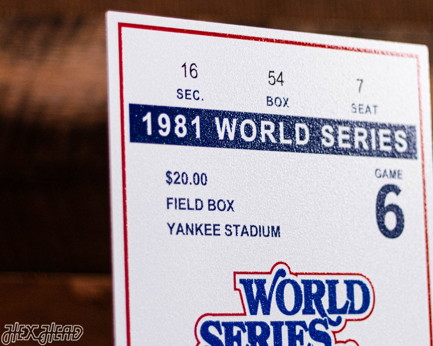 Los Angeles Dodgers 1981 World Series Ticket Stub Single Layer Metal Wall Art