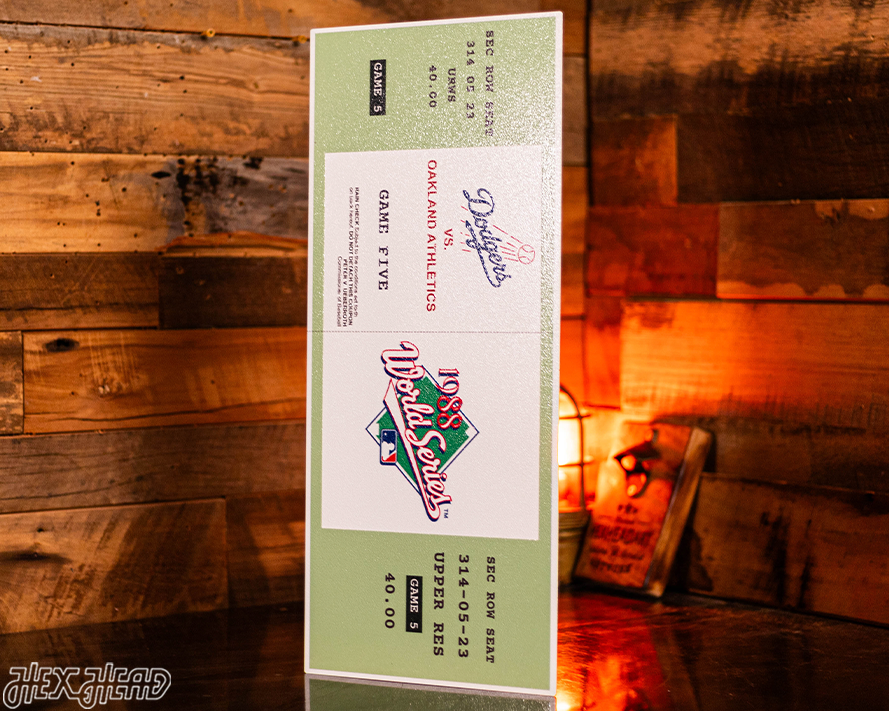 Los Angeles Dodgers 1988 World Series Ticket Stub Single Layer Metal Wall Art
