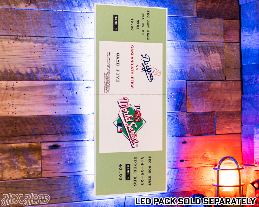 Los Angeles Dodgers 1988 World Series Ticket Stub Single Layer Metal Wall Art