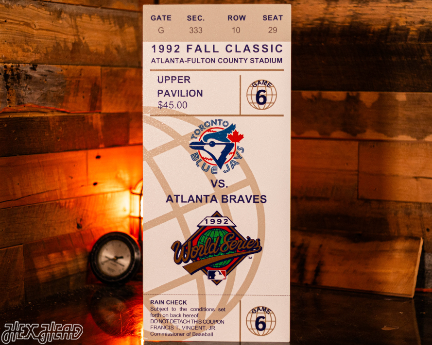 Toronto Blue Jays 1992 World Series Ticket Stub Single Layer Metal Wall Art