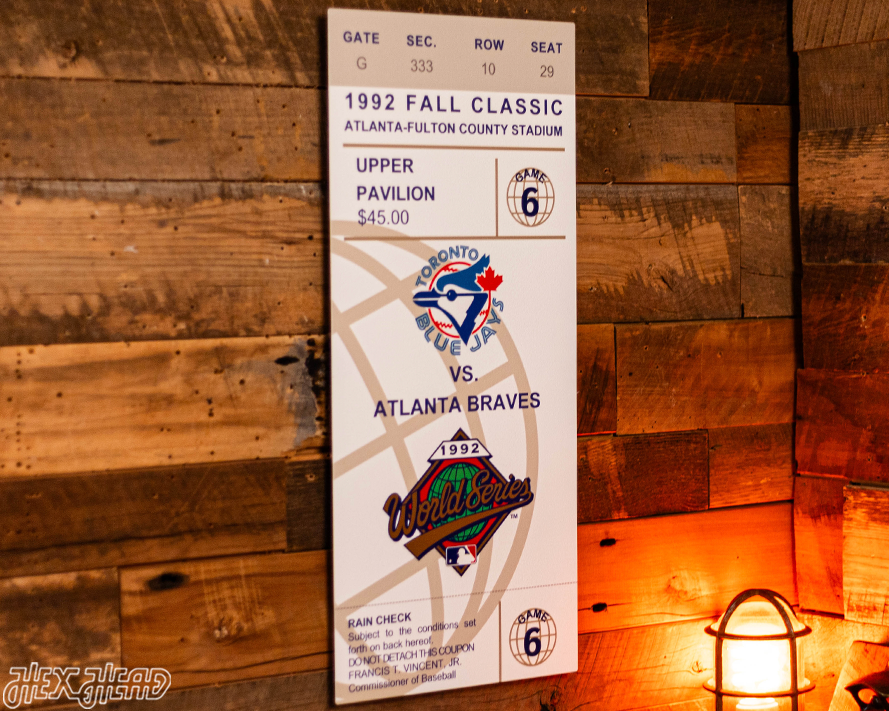 Toronto Blue Jays 1992 World Series Ticket Stub Single Layer Metal Wall Art