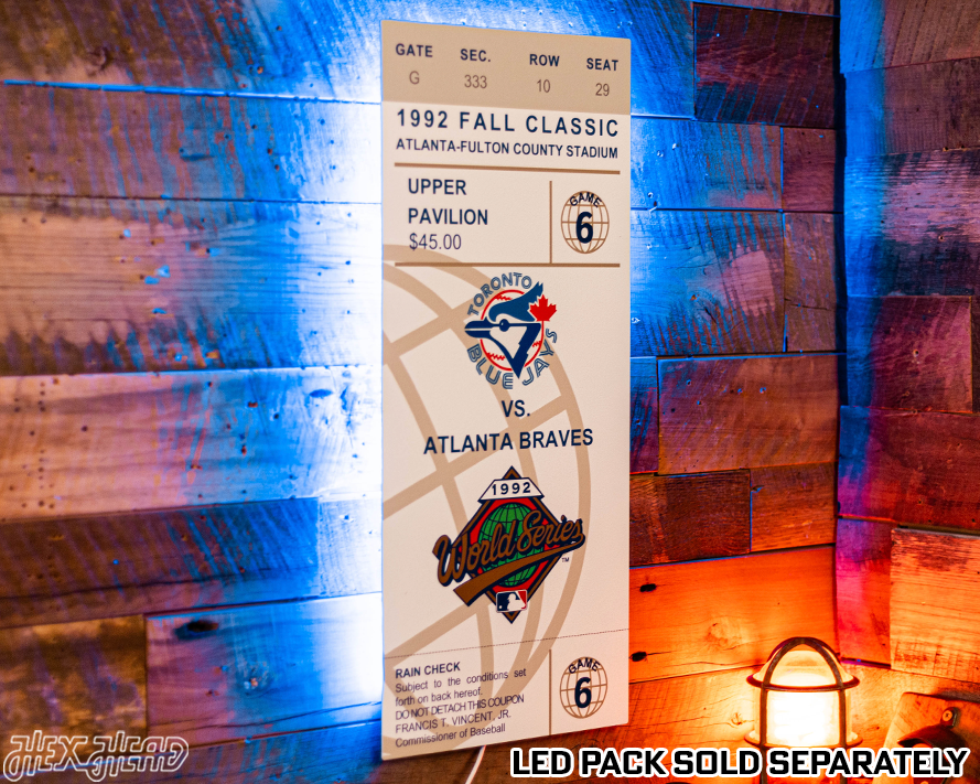 Toronto Blue Jays 1992 World Series Ticket Stub Single Layer Metal Wall Art