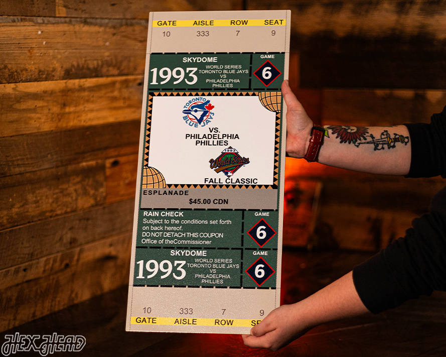 Toronto Blue Jays 1993 World Series Ticket Stub Single Layer Metal Wall Art