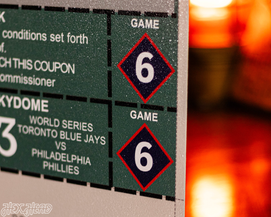 Toronto Blue Jays 1993 World Series Ticket Stub Single Layer Metal Wall Art