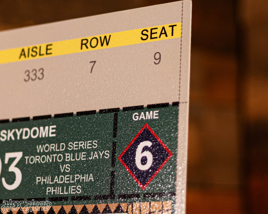 Toronto Blue Jays 1993 World Series Ticket Stub Single Layer Metal Wall Art