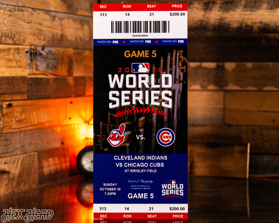 Chicago Cubs 2016 World Series Ticket Stub Single Layer Metal Wall Art