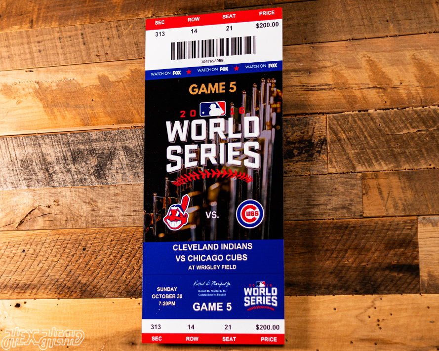Chicago Cubs 2016 World Series Ticket Stub Single Layer Metal Wall Art