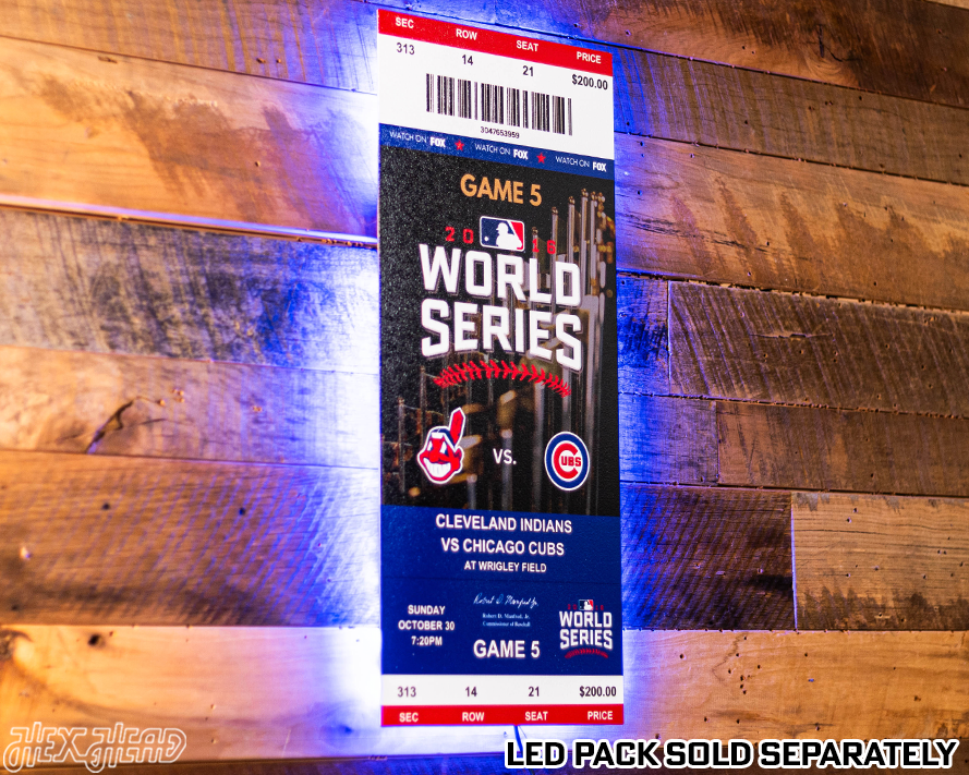 Chicago Cubs 2016 World Series Ticket Stub Single Layer Metal Wall Art
