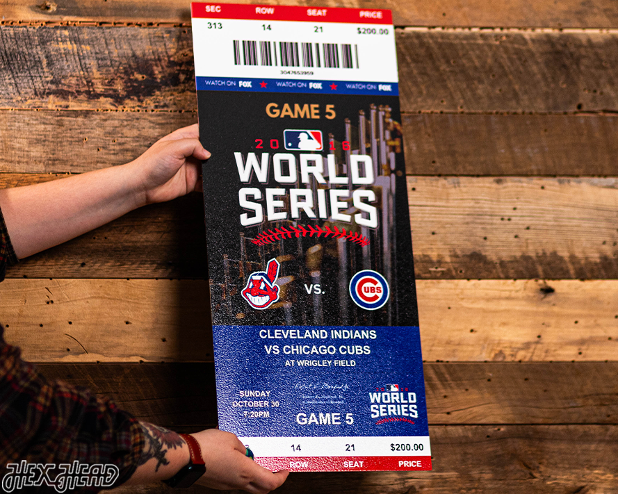 Chicago Cubs 2016 World Series Ticket Stub Single Layer Metal Wall Art