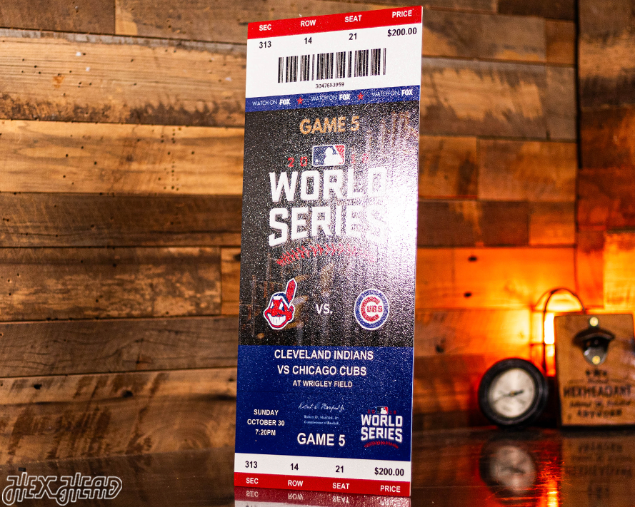 Chicago Cubs 2016 World Series Ticket Stub Single Layer Metal Wall Art