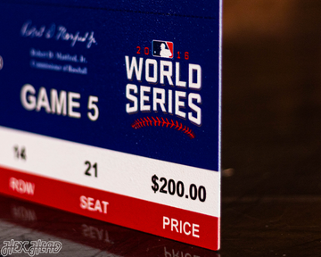 Chicago Cubs 2016 World Series Ticket Stub Single Layer Metal Wall Art