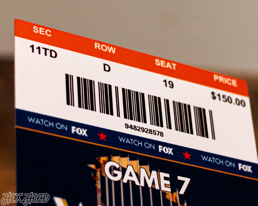 Houston Astros 2017 World Series Ticket Stub Single Layer Metal Wall Art