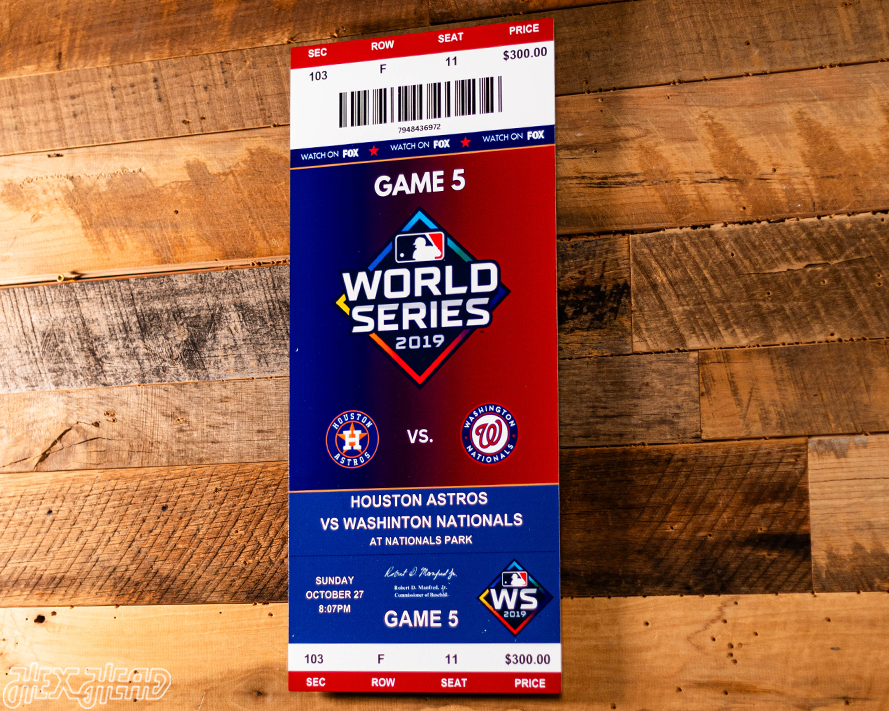 Washington Nationals 2019 World Series Ticket Stub Single Layer Metal Wall Art