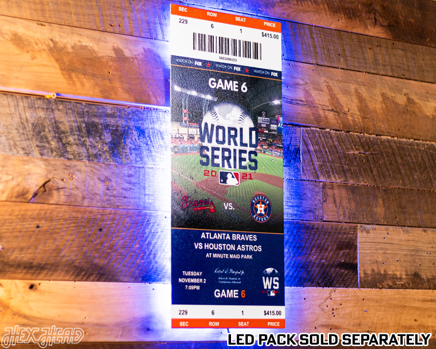 Atlanta Braves 2021 World Series Ticket Stub Single Layer Metal Wall Art