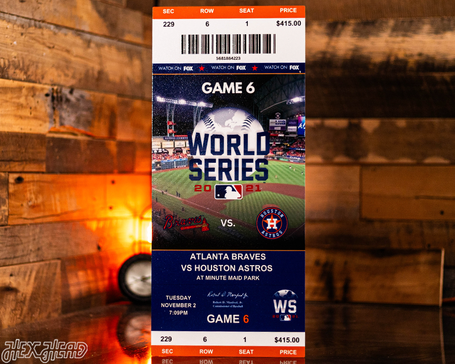Atlanta Braves 2021 World Series Ticket Stub Single Layer Metal Wall Art