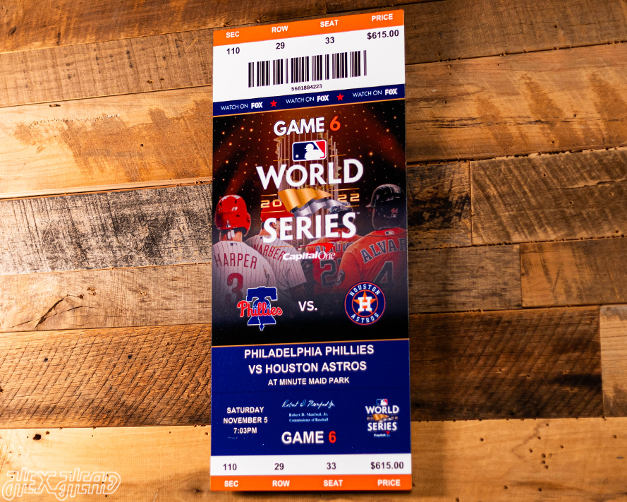 Houston Astros 2022 World Series Ticket Stub Single Layer Metal Wall Art