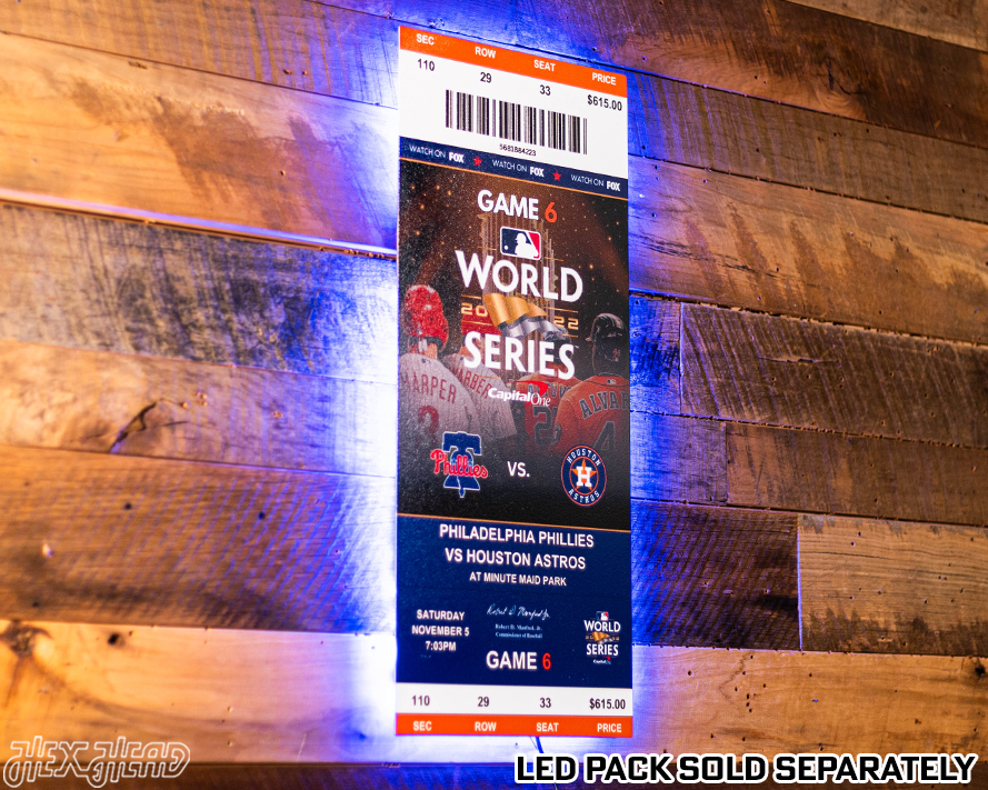 Houston Astros 2022 World Series Ticket Stub Single Layer Metal Wall Art