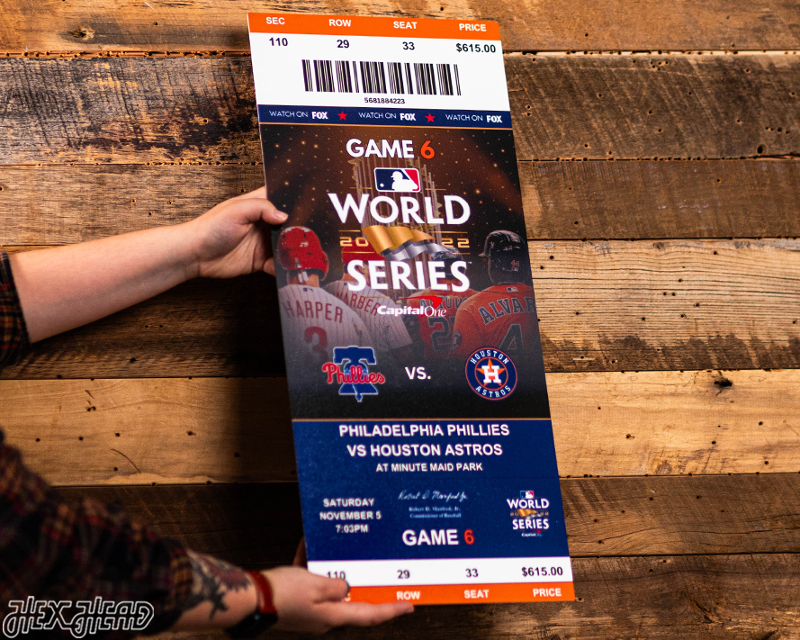 Houston Astros 2022 World Series Ticket Stub Single Layer Metal Wall Art