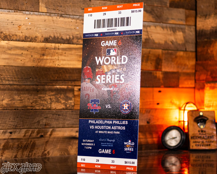Houston Astros 2022 World Series Ticket Stub Single Layer Metal Wall Art