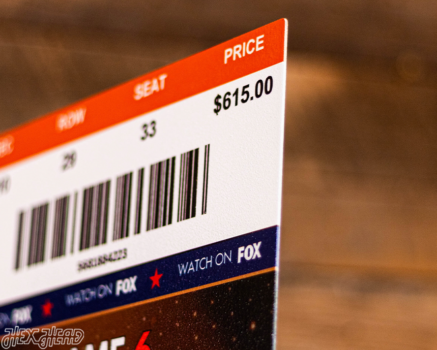 Houston Astros 2022 World Series Ticket Stub Single Layer Metal Wall Art