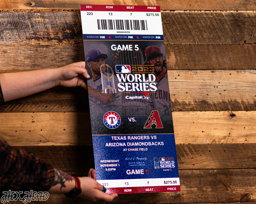Texas Rangers 2023 World Series Ticket Stub Single Layer Metal Wall Art
