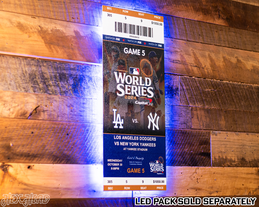 Los Angeles Dodgers 2024 World Series Ticket Stub Single Layer Metal Wall Art