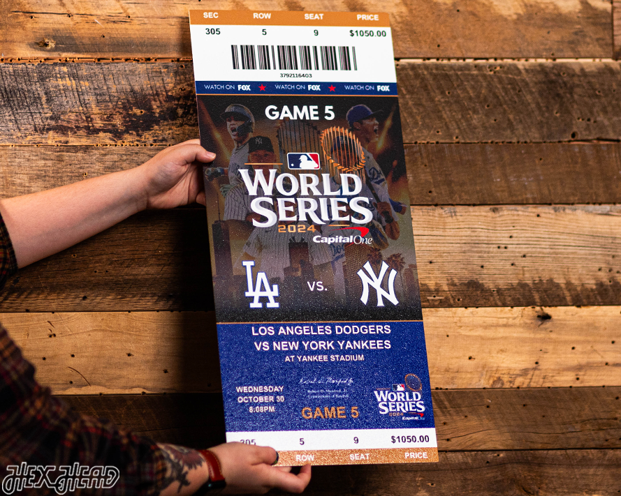 Los Angeles Dodgers 2024 World Series Ticket Stub Single Layer Metal Wall Art