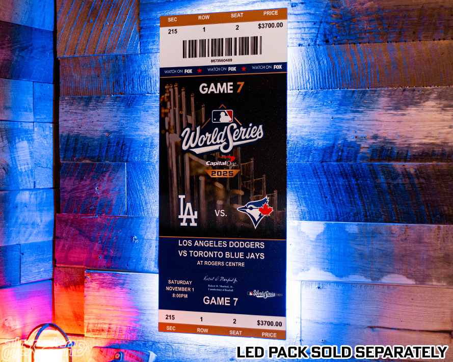 Los Angeles Dodgers 2025 World Series Ticket Stub Single Layer Metal Wall Art