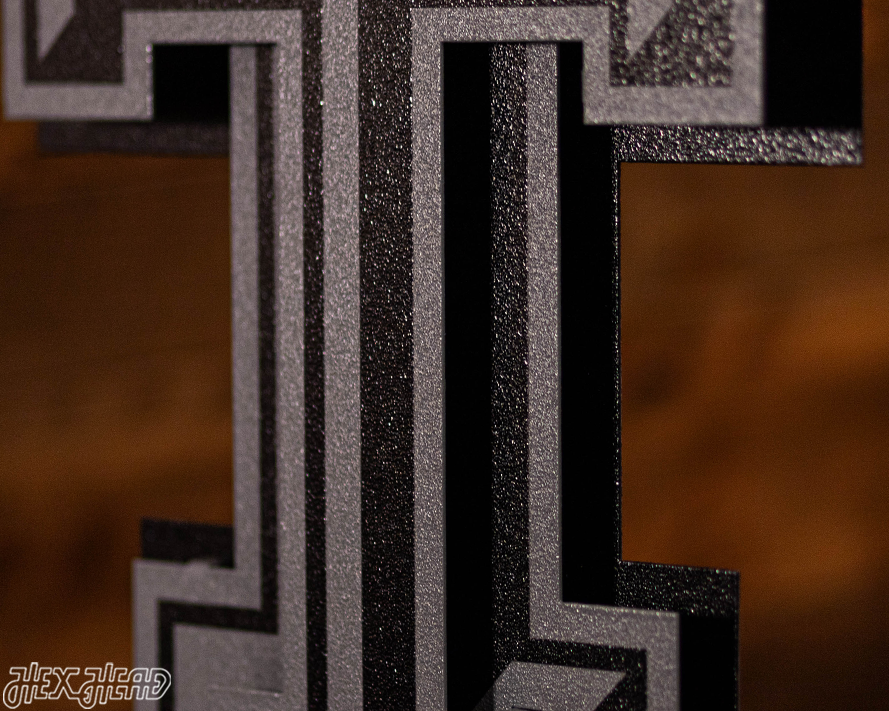 MONOCHROME - Texas Tech Red Raiders "DOUBLE T" 3D Vintage Metal Wall Art