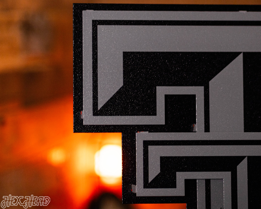 MONOCHROME - Texas Tech Red Raiders "DOUBLE T" 3D Vintage Metal Wall Art