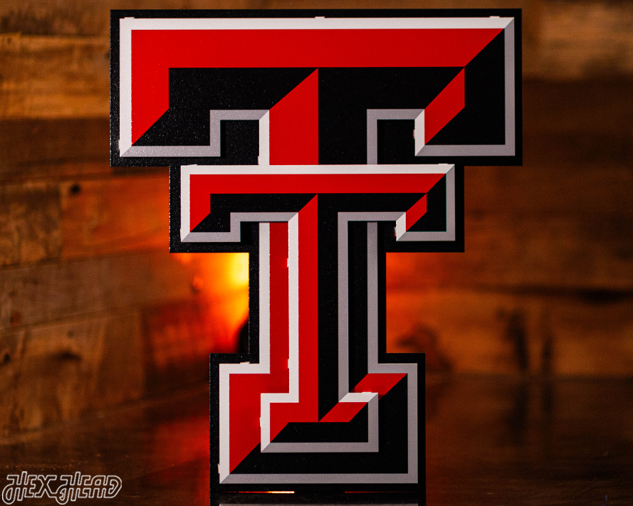 Texas Tech Red Raiders "DOUBLE T" 3D Vintage Metal Wall Art