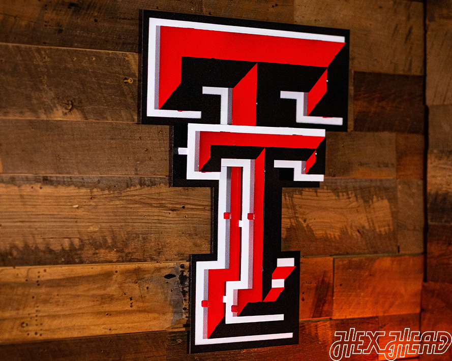 Texas Tech Red Raiders "DOUBLE T" 3D Vintage Metal Wall Art