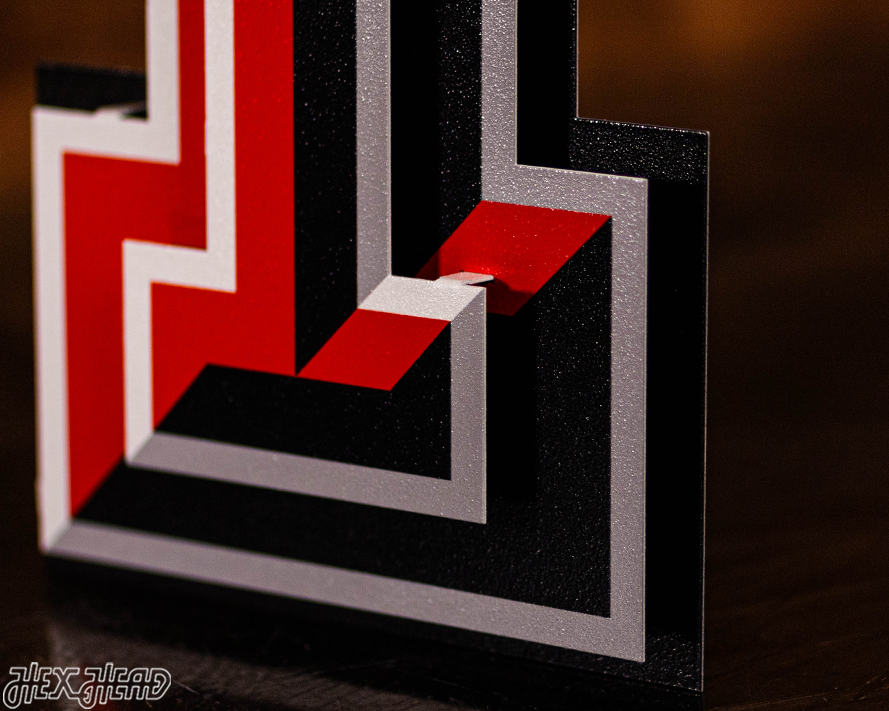 Texas Tech Red Raiders "DOUBLE T" 3D Vintage Metal Wall Art