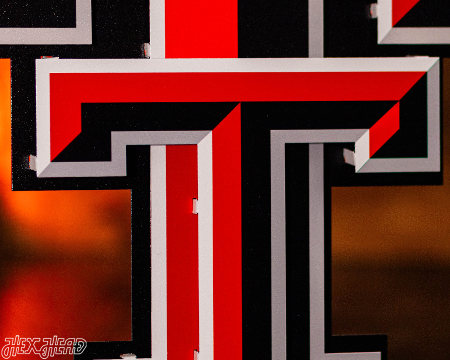 Texas Tech Red Raiders "DOUBLE T" 3D Vintage Metal Wall Art
