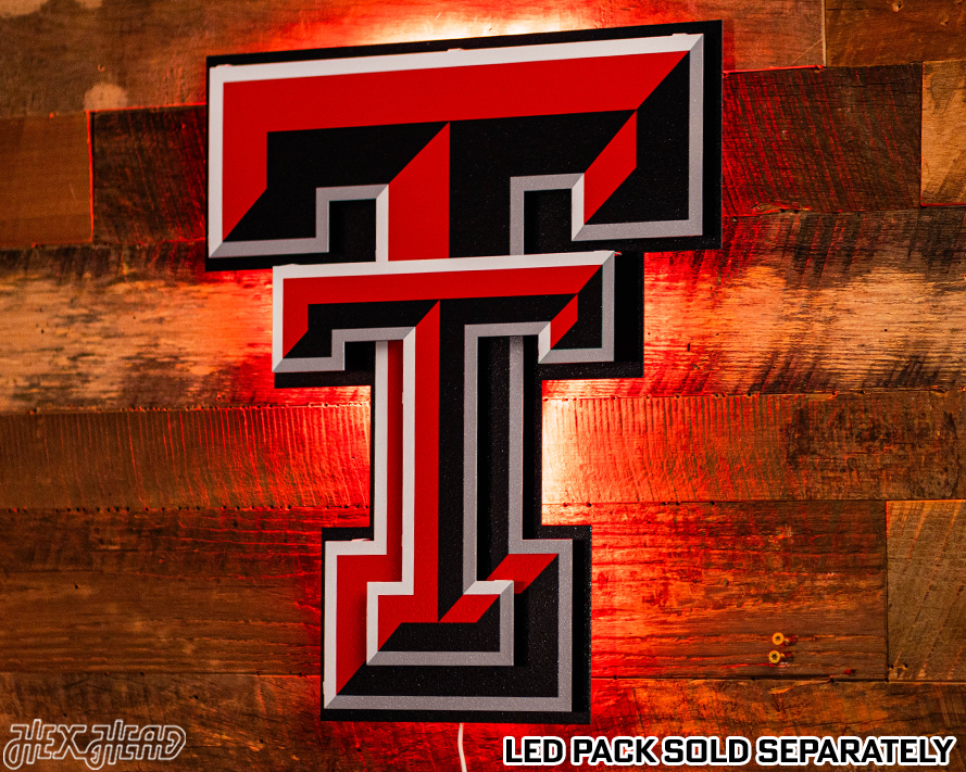 Texas Tech Red Raiders "DOUBLE T" 3D Vintage Metal Wall Art