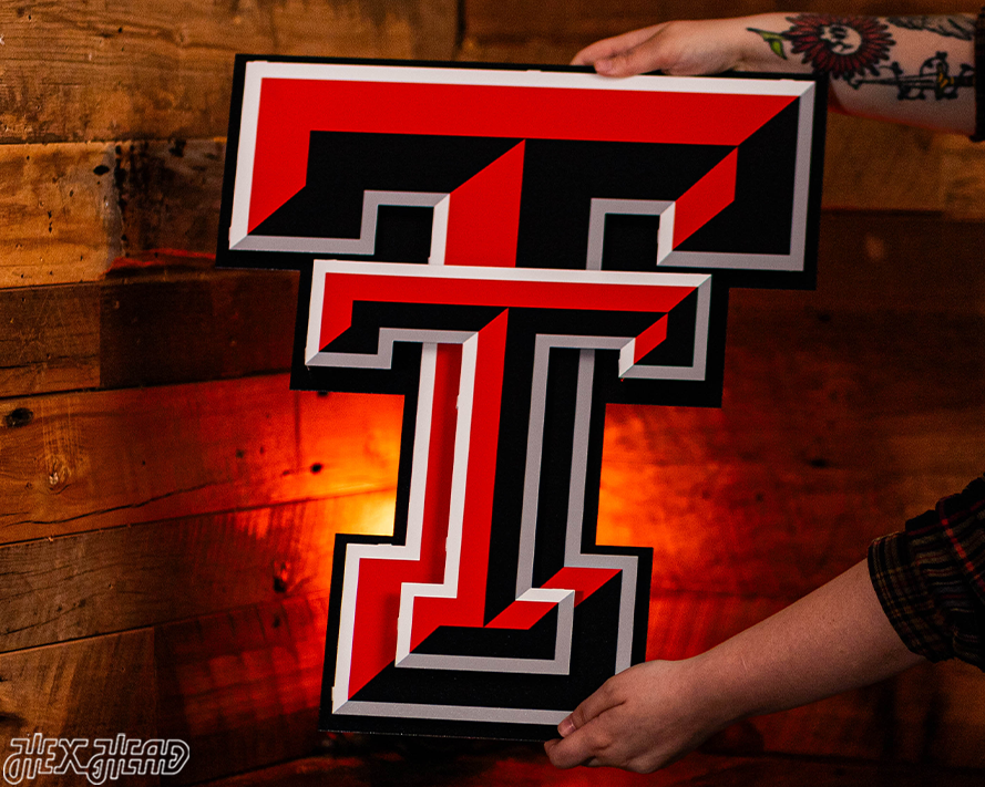 Texas Tech Red Raiders "DOUBLE T" 3D Vintage Metal Wall Art