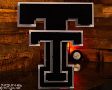 MONOCHROME - Texas Tech Red Raiders "DOUBLE T" 3D Metal Wall Art