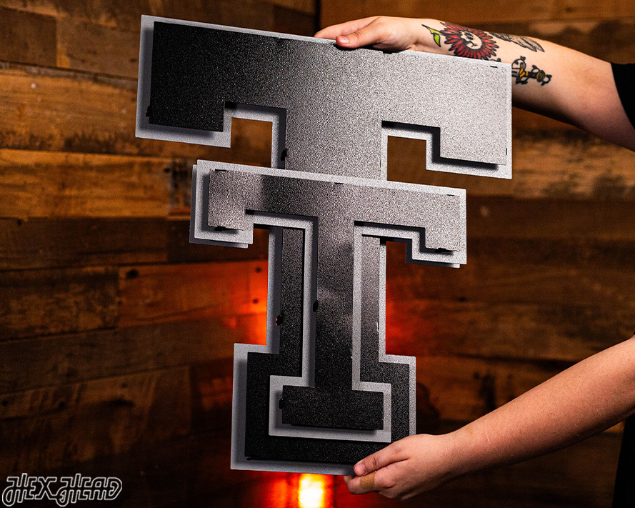 MONOCHROME - Texas Tech Red Raiders "DOUBLE T" 3D Metal Wall Art
